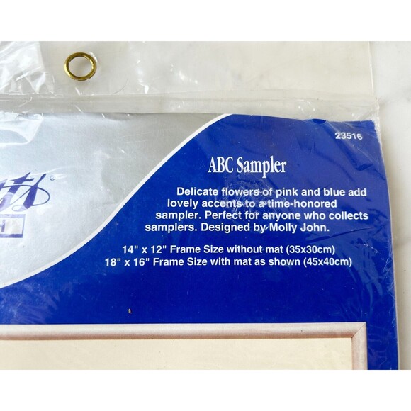 J & P Coats ABC Sampler Counted Cross Stitch Kit - Floral with Personalization - Picture 3 of 5